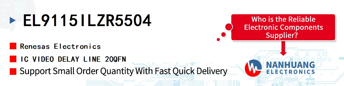 EL9115ILZR5504 Renesas IC VIDEO DELAY LINE 20QFN