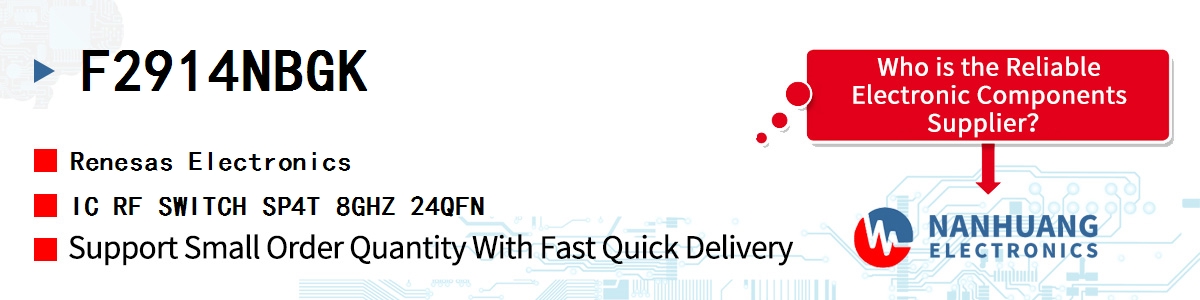 F2914NBGK Renesas IC RF SWITCH SP4T 8GHZ 24QFN