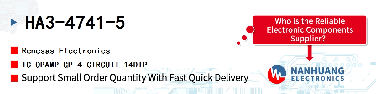 HA3-4741-5 Renesas IC OPAMP GP 4 CIRCUIT 14DIP
