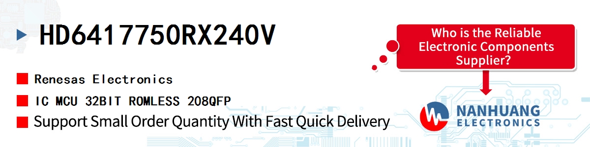HD6417750RX240V Renesas IC MCU 32BIT ROMLESS 208QFP