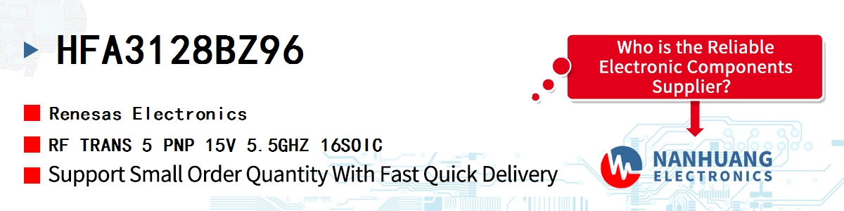 HFA3128BZ96 Renesas RF TRANS 5 PNP 15V 5.5GHZ 16SOIC