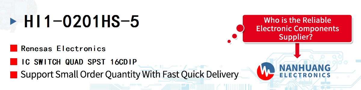 HI1-0201HS-5 Renesas IC SWITCH QUAD SPST 16CDIP