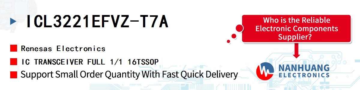 ICL3221EFVZ-T7A Renesas IC TRANSCEIVER FULL 1/1 16TSSOP