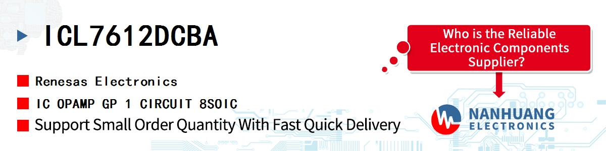 ICL7612DCBA Renesas IC OPAMP GP 1 CIRCUIT 8SOIC