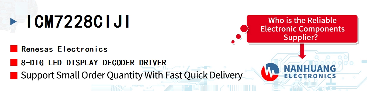 ICM7228CIJI Renesas 8-DIG LED DISPLAY DECODER DRIVER