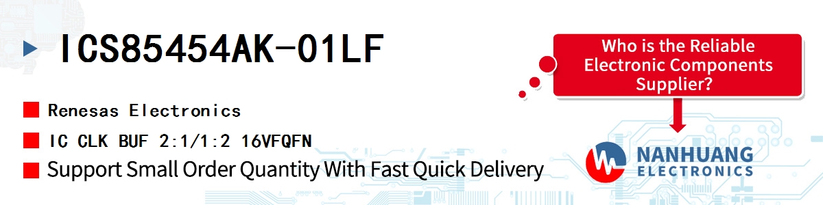 ICS85454AK-01LF Renesas IC CLK BUF 2:1/1:2 16VFQFN