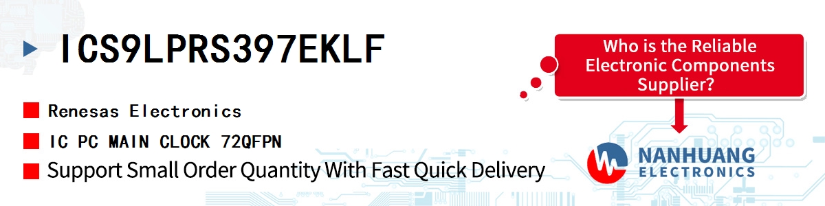 ICS9LPRS397EKLF Renesas IC PC MAIN CLOCK 72QFPN
