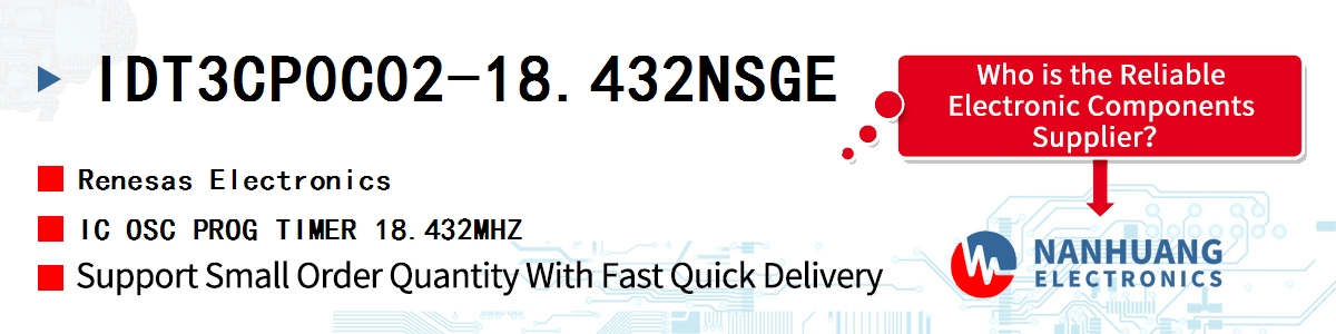 IDT3CP0C02-18.432NSGE Renesas IC OSC PROG TIMER 18.432MHZ