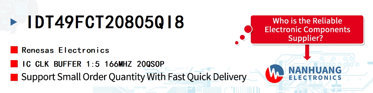 IDT49FCT20805QI8 Renesas IC CLK BUFFER 1:5 166MHZ 20QSOP