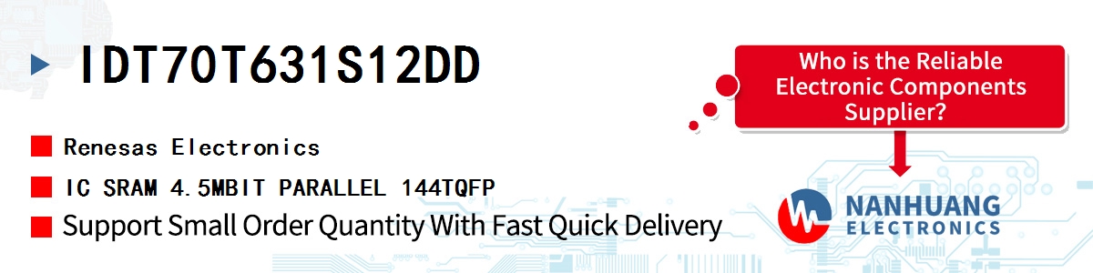 IDT70T631S12DD Renesas IC SRAM 4.5MBIT PARALLEL 144TQFP