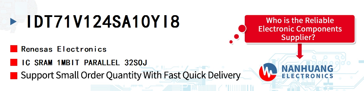 IDT71V124SA10YI8 Renesas IC SRAM 1MBIT PARALLEL 32SOJ
