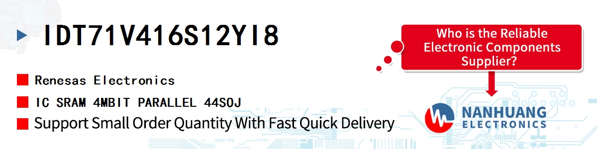 IDT71V416S12YI8 Renesas IC SRAM 4MBIT PARALLEL 44SOJ