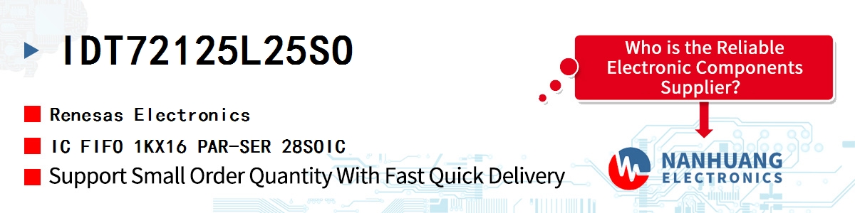 IDT72125L25SO Renesas IC FIFO 1KX16 PAR-SER 28SOIC