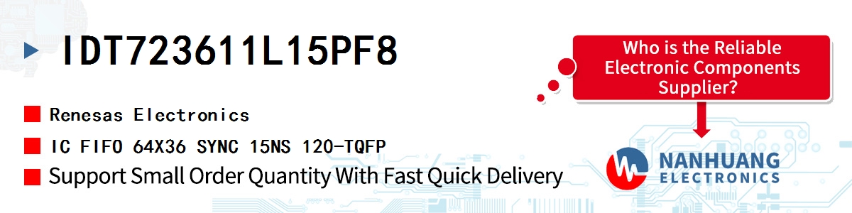 IDT723611L15PF8 Renesas IC FIFO 64X36 SYNC 15NS 120-TQFP