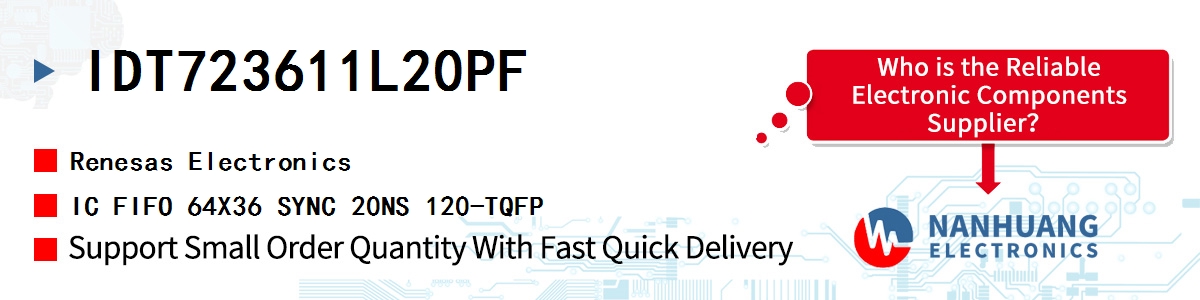 IDT723611L20PF Renesas IC FIFO 64X36 SYNC 20NS 120-TQFP