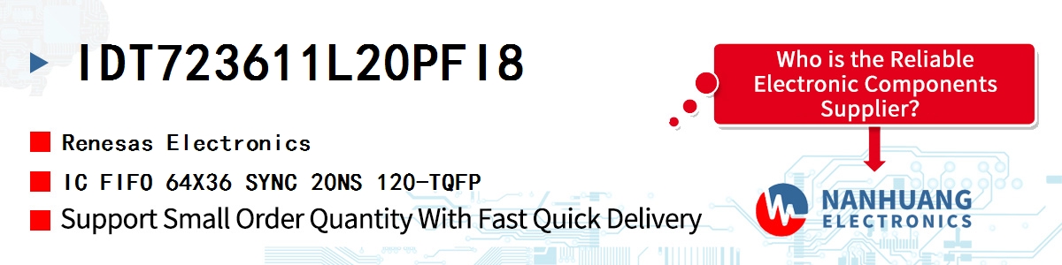 IDT723611L20PFI8 Renesas IC FIFO 64X36 SYNC 20NS 120-TQFP