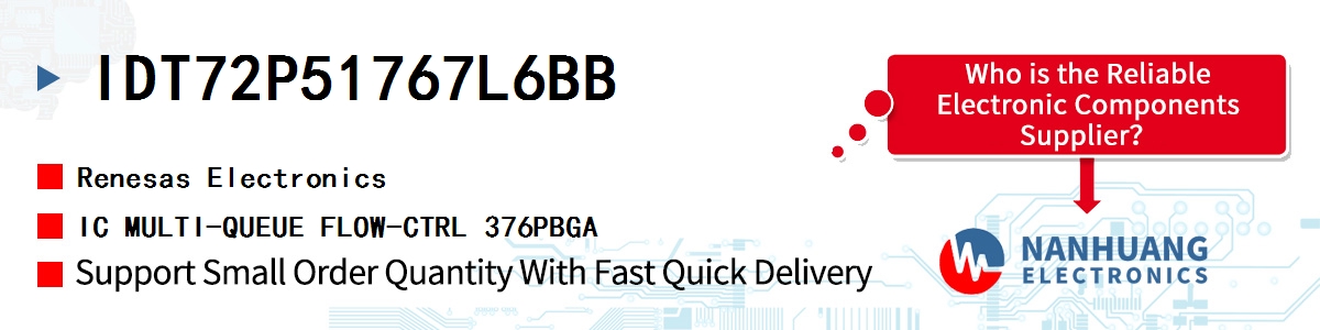 IDT72P51767L6BB Renesas IC MULTI-QUEUE FLOW-CTRL 376PBGA