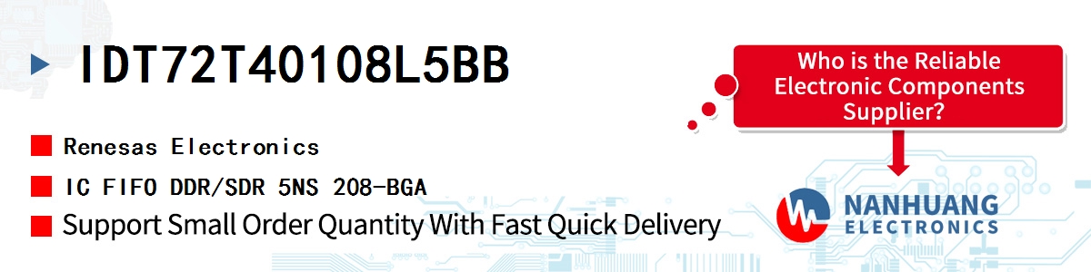 IDT72T40108L5BB Renesas IC FIFO DDR/SDR 5NS 208-BGA