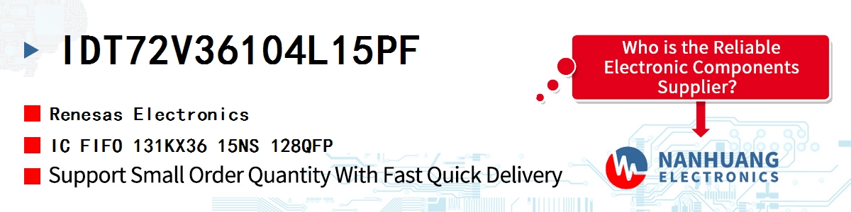 IDT72V36104L15PF Renesas IC FIFO 131KX36 15NS 128QFP