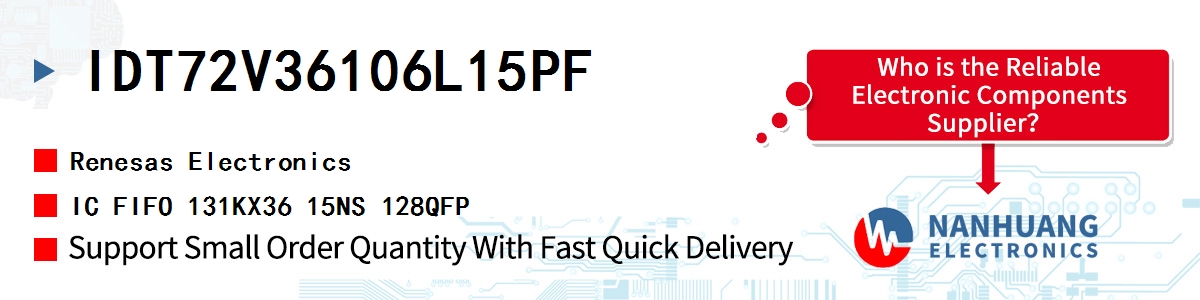 IDT72V36106L15PF Renesas IC FIFO 131KX36 15NS 128QFP