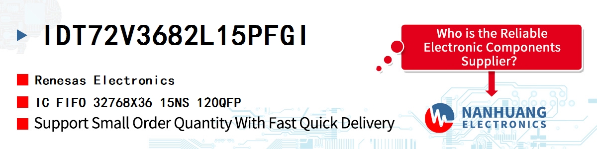 IDT72V3682L15PFGI Renesas IC FIFO 32768X36 15NS 120QFP