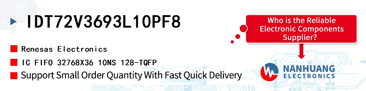 IDT72V3693L10PF8 Renesas IC FIFO 32768X36 10NS 128-TQFP