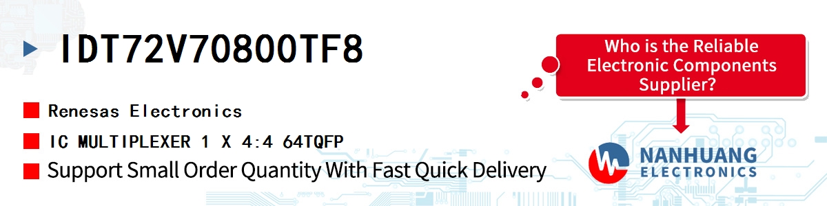 IDT72V70800TF8 Renesas IC MULTIPLEXER 1 X 4:4 64TQFP