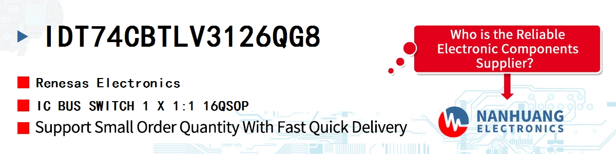 IDT74CBTLV3126QG8 Renesas IC BUS SWITCH 1 X 1:1 16QSOP