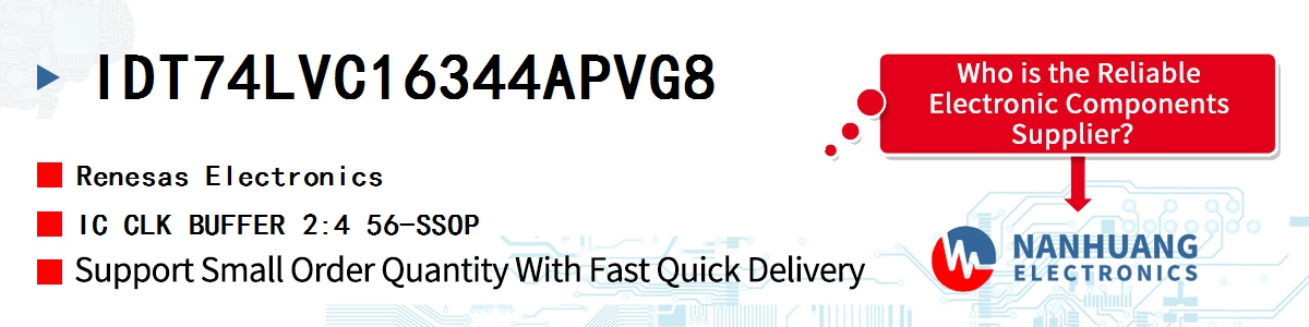 IDT74LVC16344APVG8 Renesas IC CLK BUFFER 2:4 56-SSOP
