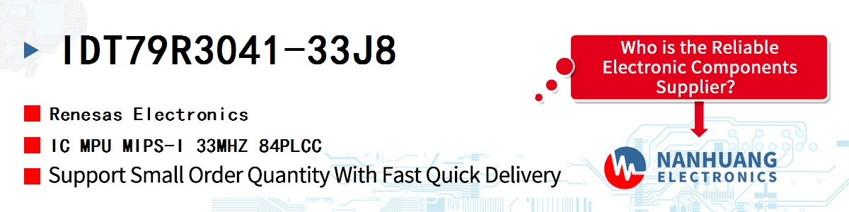 IDT79R3041-33J8 Renesas IC MPU MIPS-I 33MHZ 84PLCC