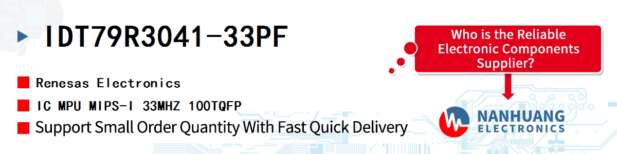 IDT79R3041-33PF Renesas IC MPU MIPS-I 33MHZ 100TQFP