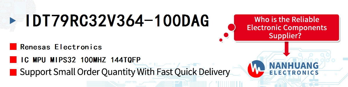 IDT79RC32V364-100DAG Renesas IC MPU MIPS32 100MHZ 144TQFP