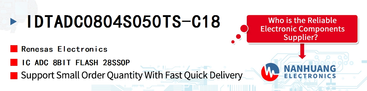 IDTADC0804S050TS-C18 Renesas IC ADC 8BIT FLASH 28SSOP