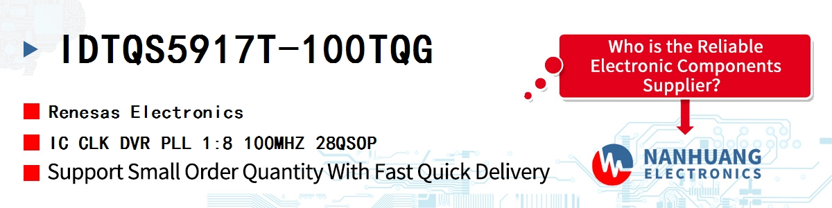 IDTQS5917T-100TQG Renesas IC CLK DVR PLL 1:8 100MHZ 28QSOP