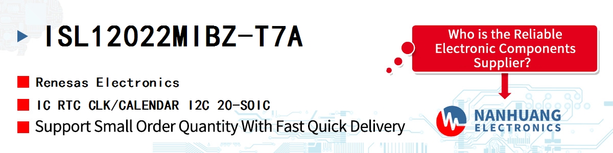 ISL12022MIBZ-T7A Renesas IC RTC CLK/CALENDAR I2C 20-SOIC
