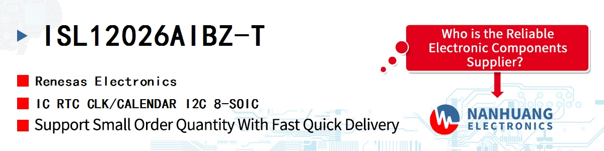 ISL12026AIBZ-T Renesas IC RTC CLK/CALENDAR I2C 8-SOIC