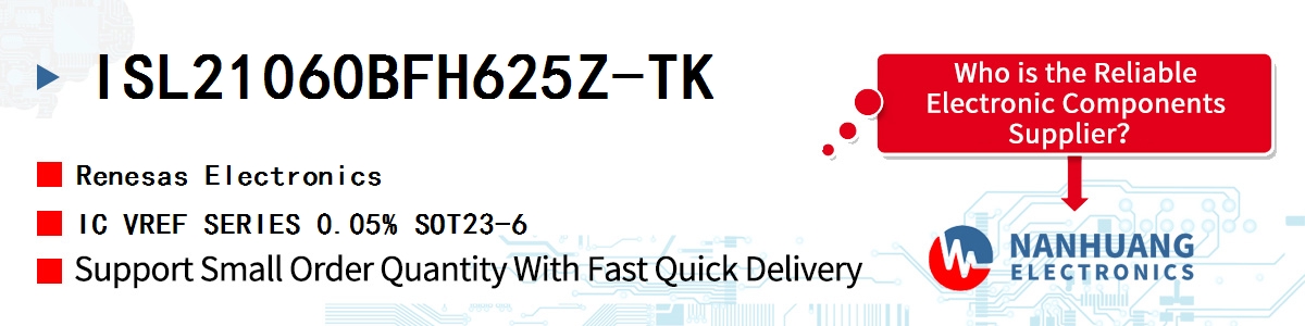 ISL21060BFH625Z-TK Renesas IC VREF SERIES 0.05% SOT23-6