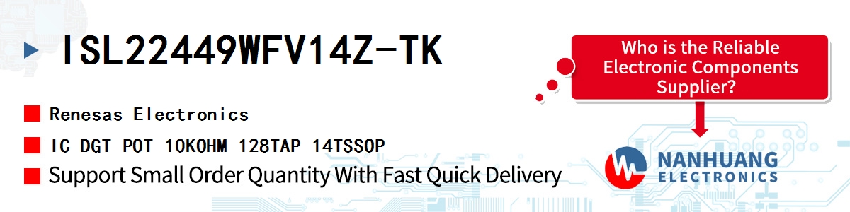 ISL22449WFV14Z-TK Renesas IC DGT POT 10KOHM 128TAP 14TSSOP