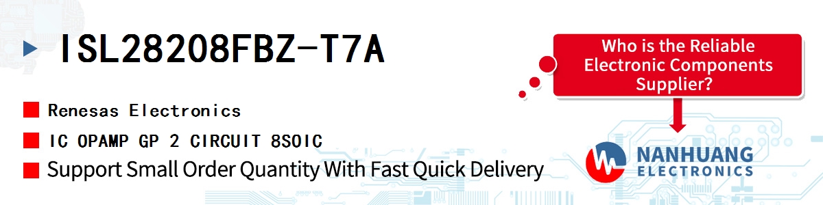 ISL28208FBZ-T7A Renesas IC OPAMP GP 2 CIRCUIT 8SOIC