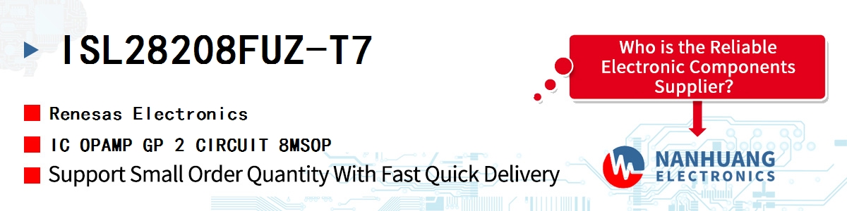 ISL28208FUZ-T7 Renesas IC OPAMP GP 2 CIRCUIT 8MSOP