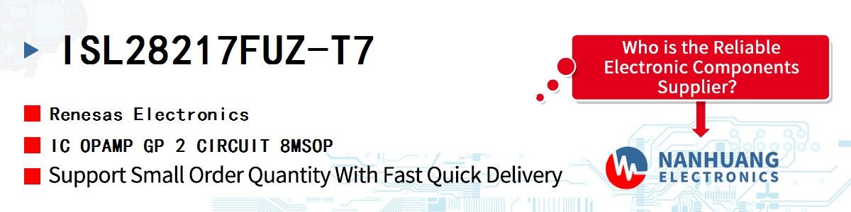 ISL28217FUZ-T7 Renesas IC OPAMP GP 2 CIRCUIT 8MSOP