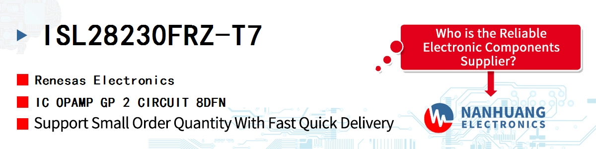 ISL28230FRZ-T7 Renesas IC OPAMP GP 2 CIRCUIT 8DFN