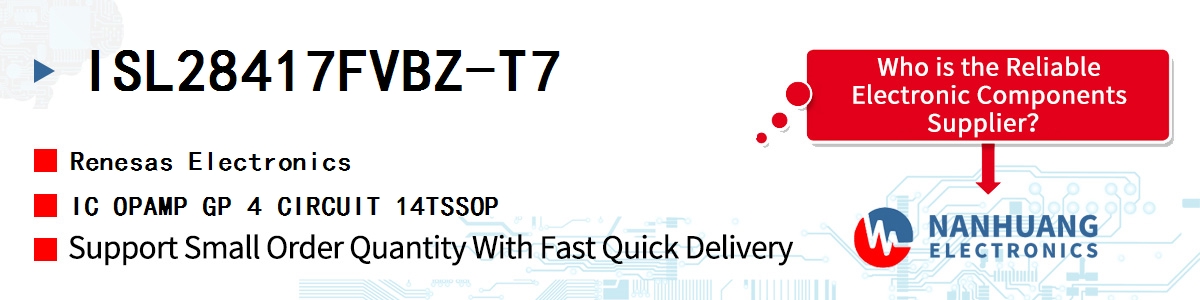 ISL28417FVBZ-T7 Renesas IC OPAMP GP 4 CIRCUIT 14TSSOP