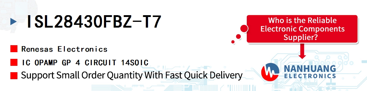 ISL28430FBZ-T7 Renesas IC OPAMP GP 4 CIRCUIT 14SOIC