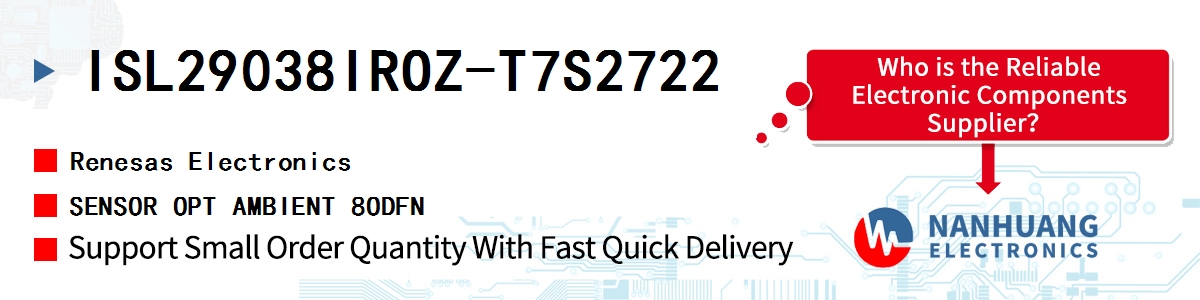 ISL29038IROZ-T7S2722 Renesas SENSOR OPT AMBIENT 8ODFN