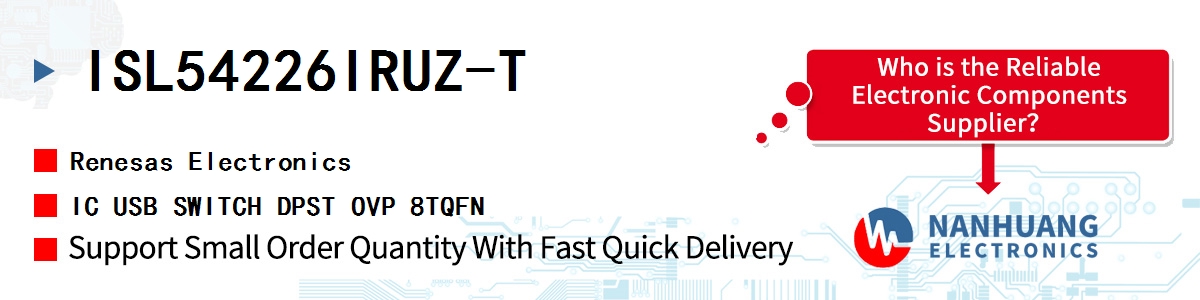 ISL54226IRUZ-T Renesas IC USB SWITCH DPST OVP 8TQFN