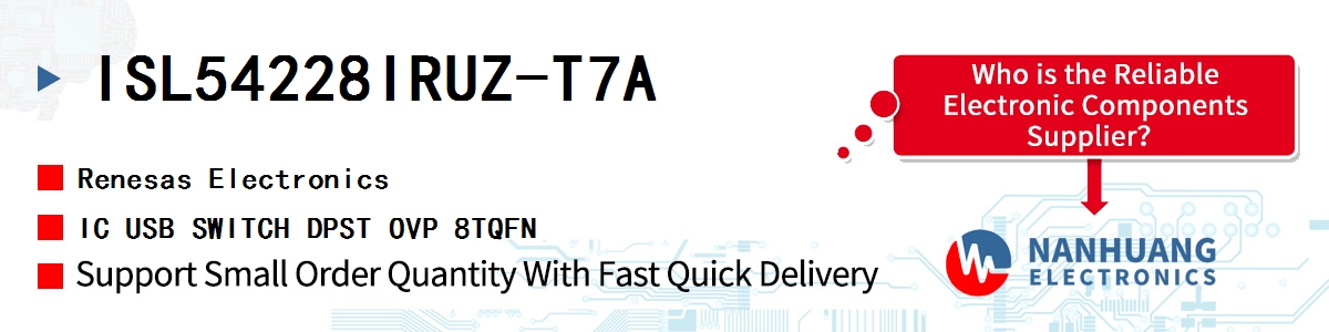 ISL54228IRUZ-T7A Renesas IC USB SWITCH DPST OVP 8TQFN