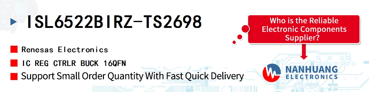 ISL6522BIRZ-TS2698 Renesas IC REG CTRLR BUCK 16QFN