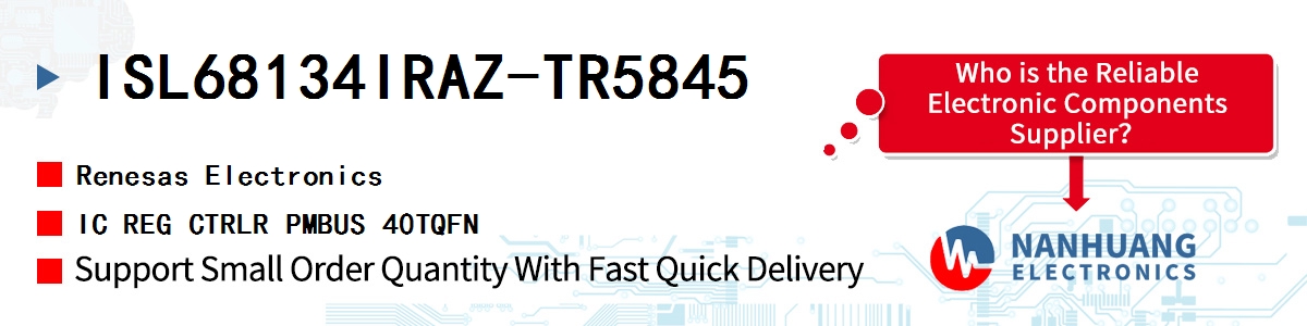 ISL68134IRAZ-TR5845 Renesas IC REG CTRLR PMBUS 40TQFN