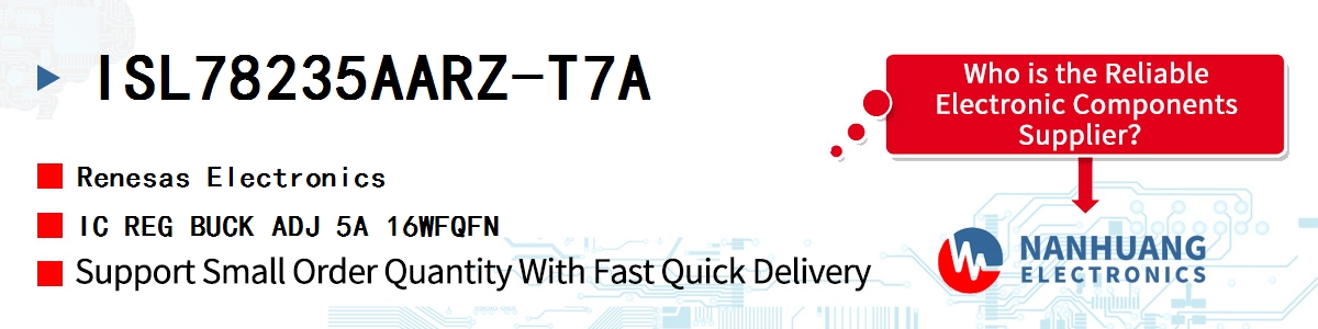 ISL78235AARZ-T7A Renesas IC REG BUCK ADJ 5A 16WFQFN